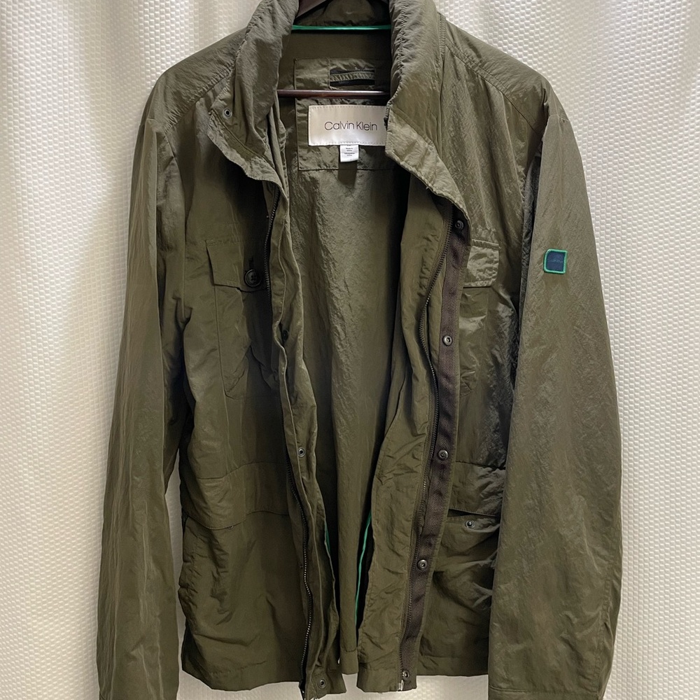 Calvin Klein Men's Green Military Jacket